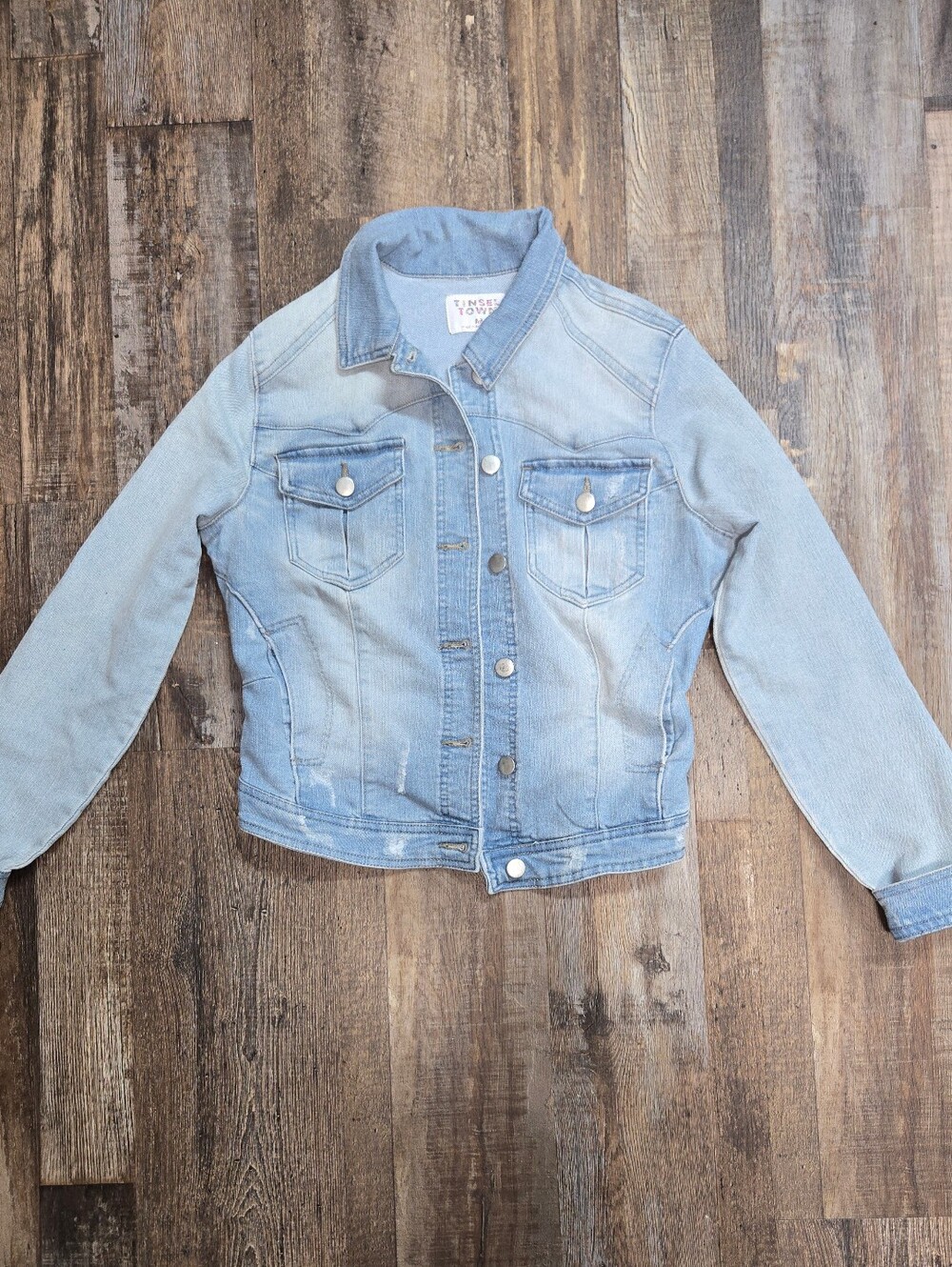 Tinseltown Light Blue Washed Denim Jacket